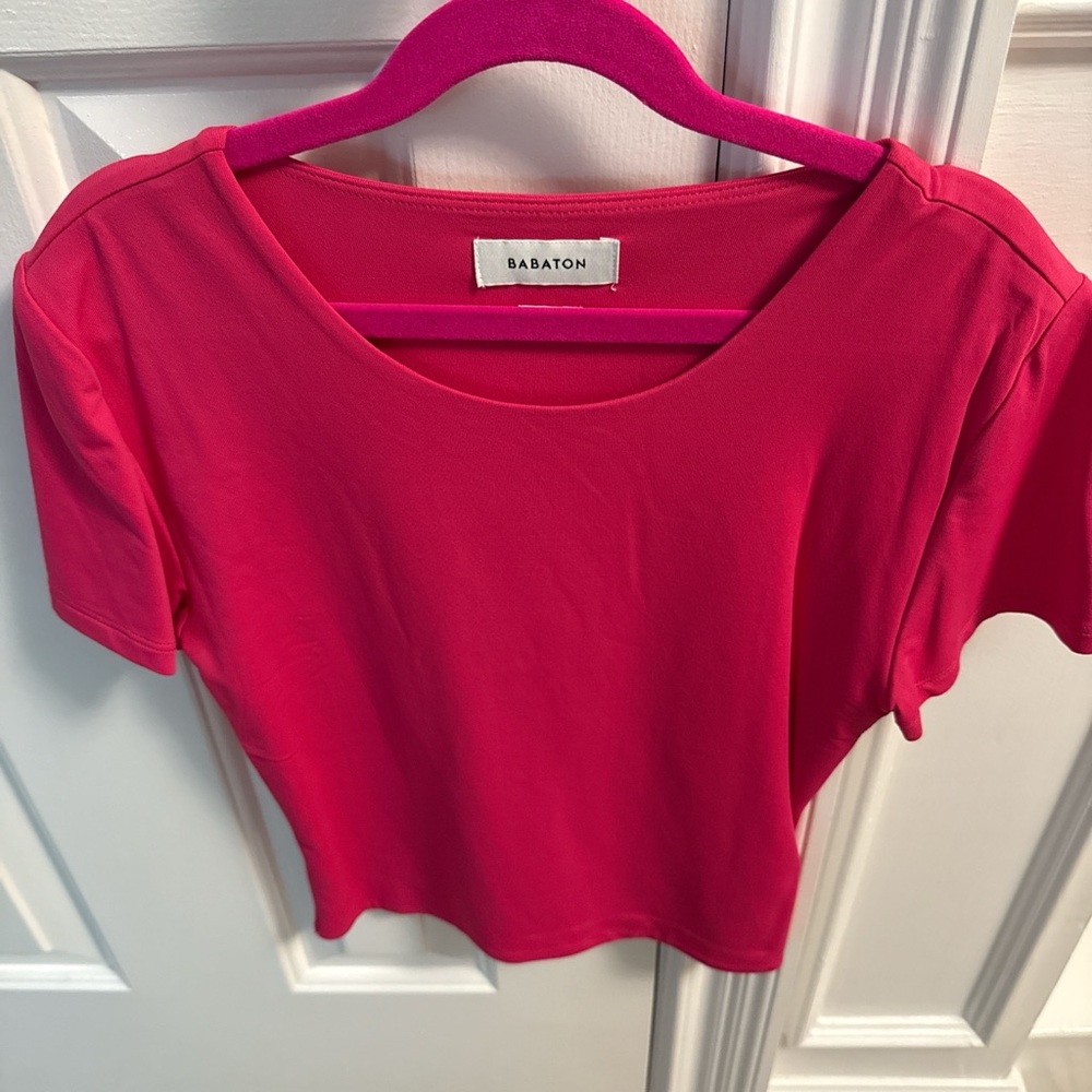 Aritzia Babaton Fuchsia Short Sleeve Tee